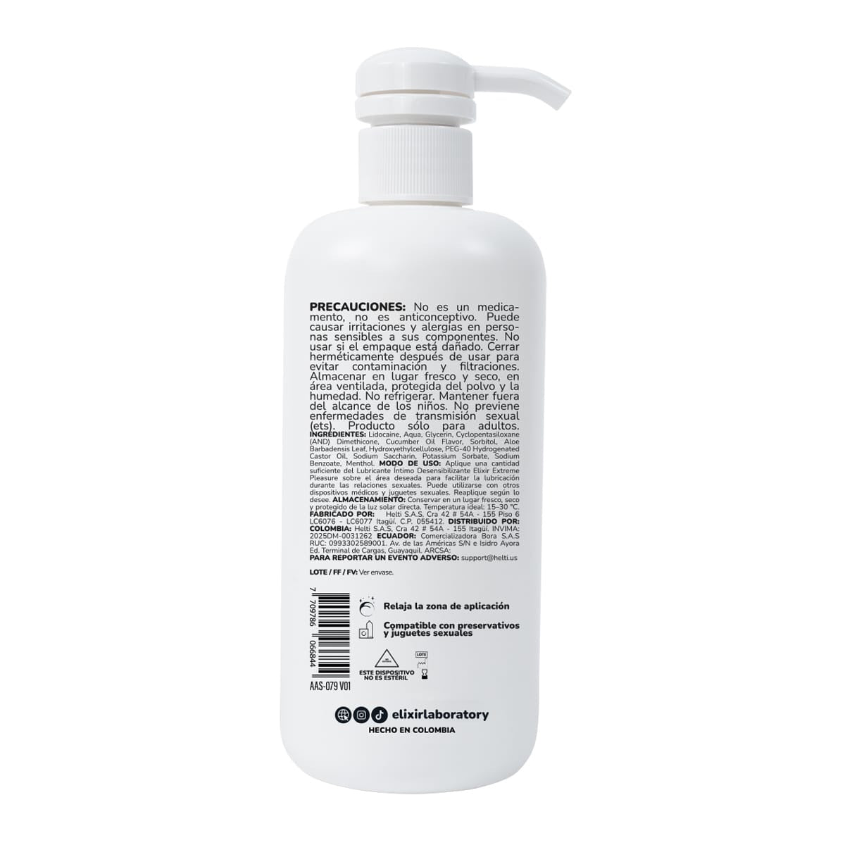 Anesty Lubricante Anal Desensibilizante 500ml Elixir