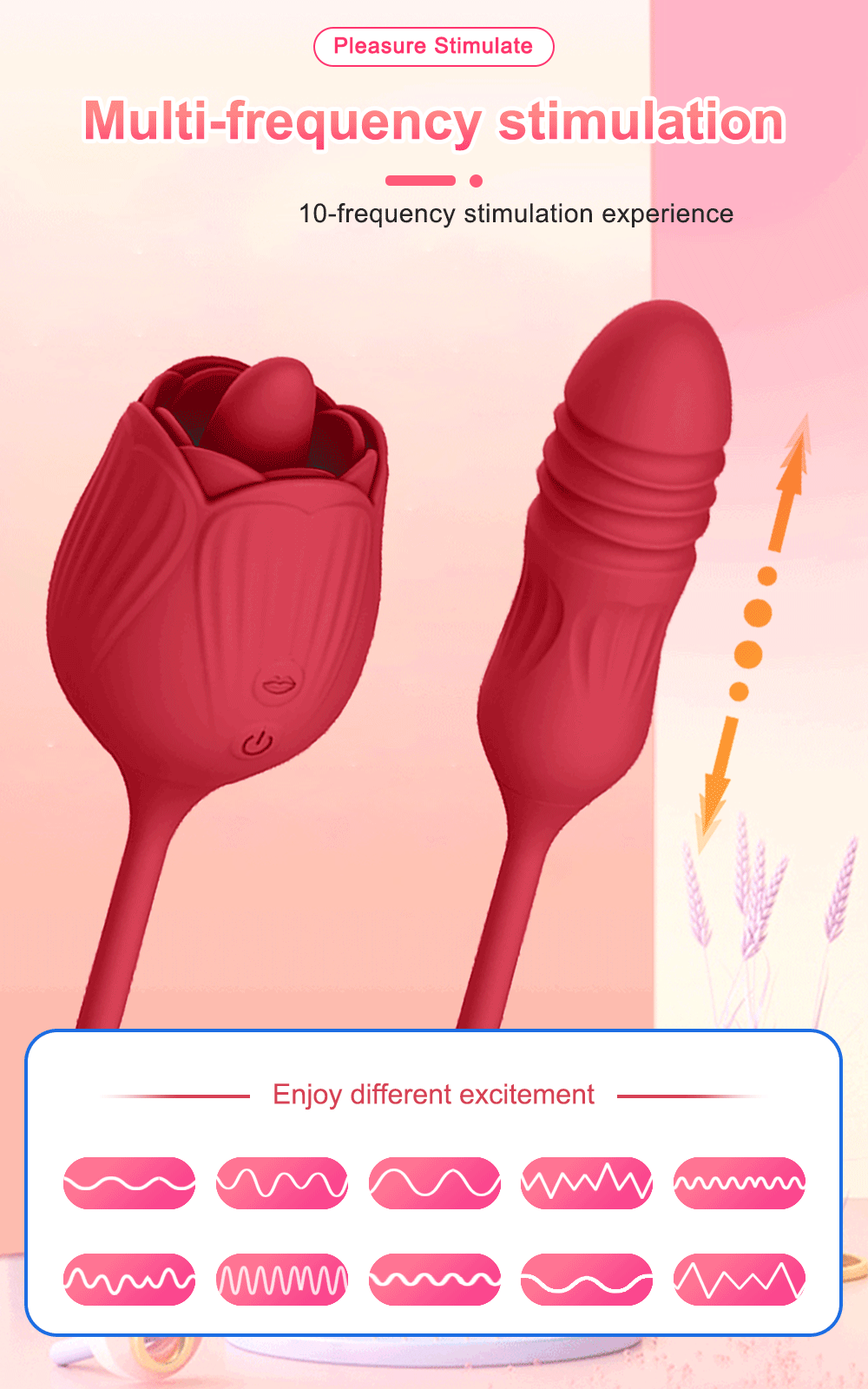 Rose or flower Tongue vibrator for women