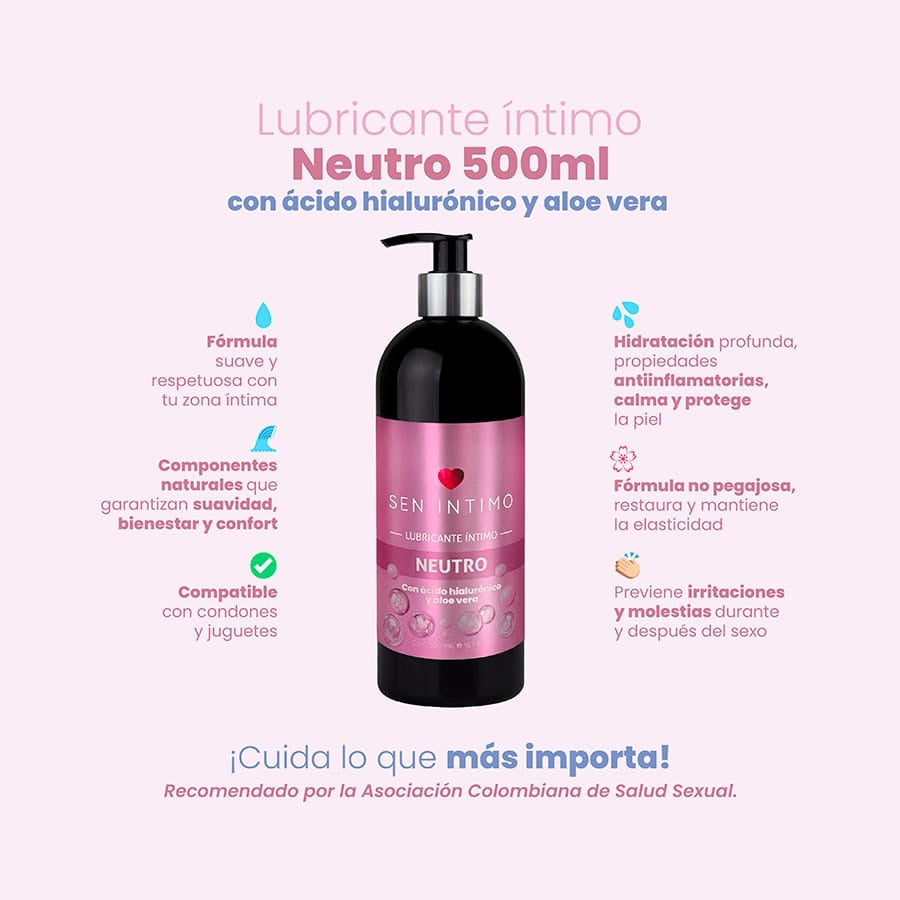 Lubricante Neutro con Ácido Hialuronico y Aloe de Vera x500ml Sen Íntimo