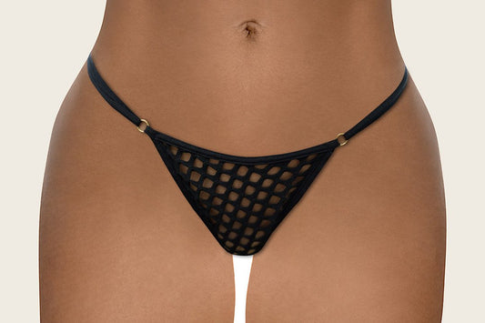 Black perforated panty