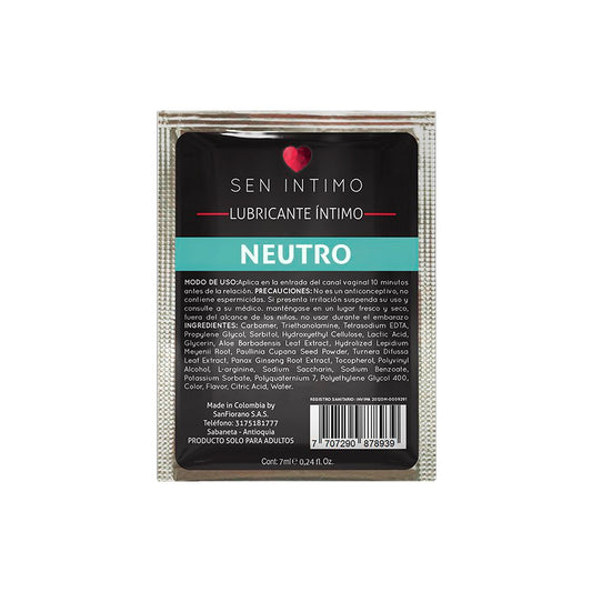 Lubricante Neutro Sachet X 7ml Sen Íntimo