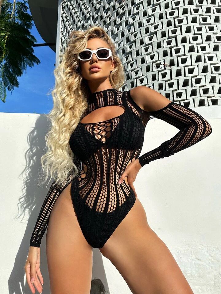 Long Sleeve Mesh Bodysuit 2