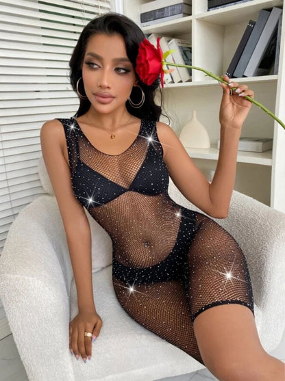 Pearl Mesh Sleeveless and Half Leg