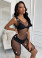 Pearl Mesh Sleeveless and Half Leg