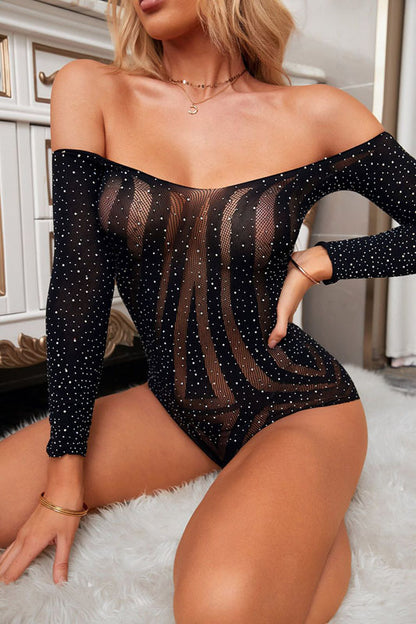Pearl Mesh Long Sleeve Bodysuit DU-86