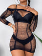 Mesh Black Long Sleeve Dress