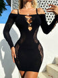 Mesh Black Long Sleeve Dress