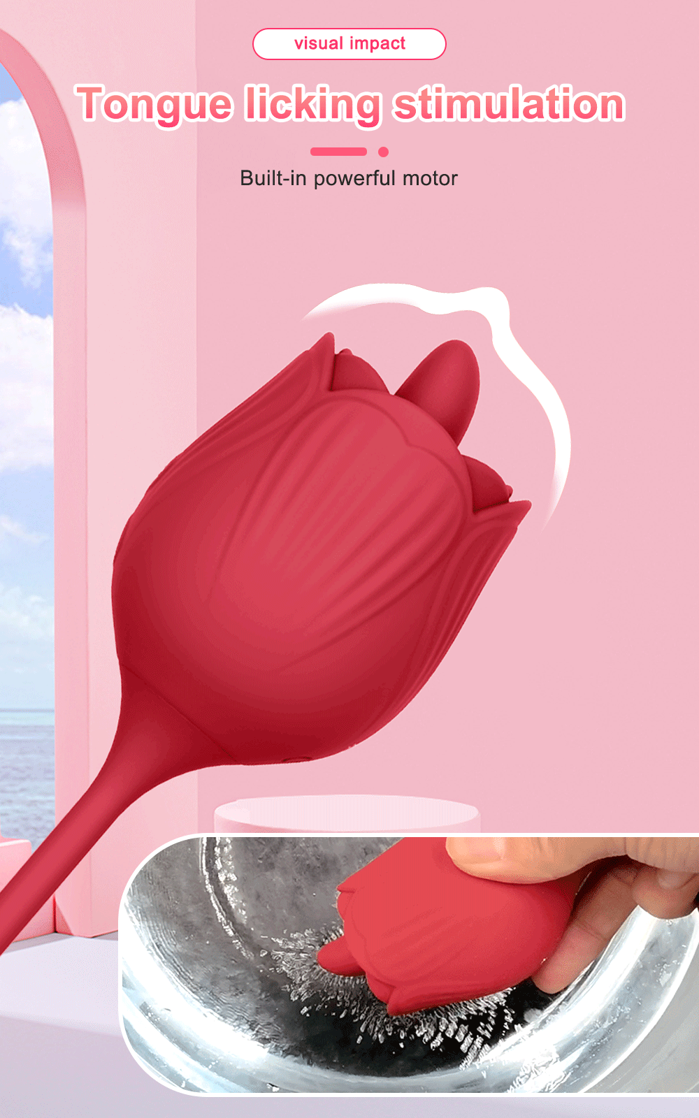 Rose or flower Tongue vibrator for women 